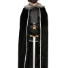 Tomfoolery Black Faux Fur Trim Cape> Halloween Capes