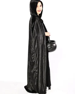 * Black Panne Velvet Deluxe Kids Cape></noscript> Halloween Accessories