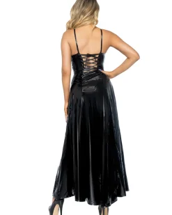 Leg Avenue Black Vinyl Gown Womens Costume><noscript><img width=