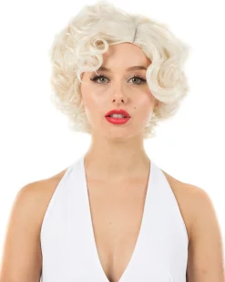 * Bombshell Deluxe Blonde Short Curly Wig><noscript><img width=