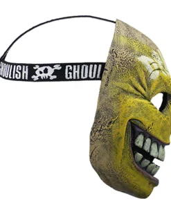 Ghoulish Productions Danger Smiley Glow In The Dark Half Mask></noscript> Halloween Masks