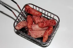 ForensicFX Studios Deep Fried Severed Fingers In Metal Fryer Basket Prop></noscript> Halloween Accessories