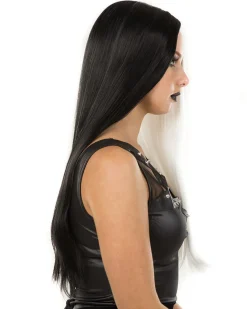 * Deluxe Black And White Long Wig></noscript> Halloween Accessories