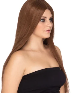 * Deluxe Straight Long Brunette Wig></noscript> Halloween Wigs