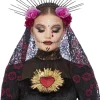 Smiffys Deluxe Sunburst Day Of The Dead Headband With Veil> Halloween Accessories