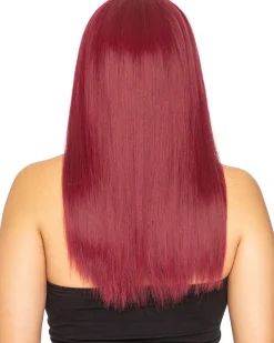 * Fashion Deluxe Bordeaux Red Long Wig></noscript> Halloween Wigs
