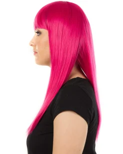 * Fashion Deluxe Fuschia Pink Long Wig></noscript> Halloween Wigs
