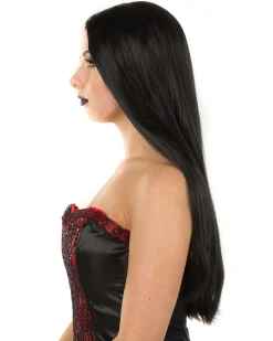 * Gothic Deluxe Black Long Wig></noscript> Halloween Accessories