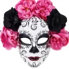 Tomfoolery Lili Day Of The Dead Half Mask> Halloween Masks