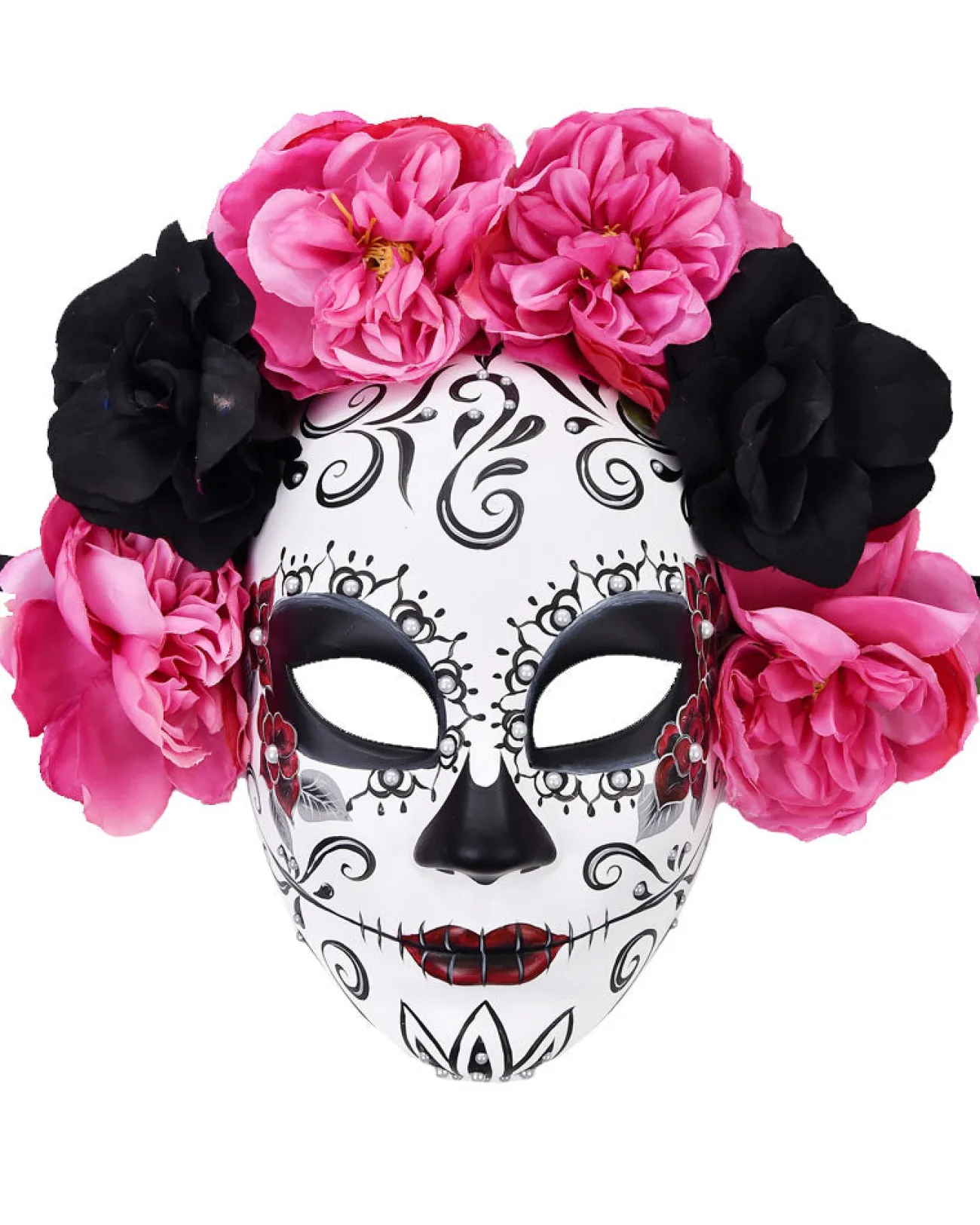 Tomfoolery Lili Day Of The Dead Half Mask> Halloween Masks