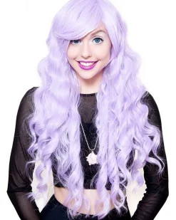 Rockstar Wigs Long Wavy Premium Lavender Wig 70Cm></noscript> Halloween Wigs