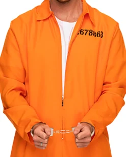 * Orange Prisoner Jumpsuit Adult Costume></noscript>Men Men's Costumes