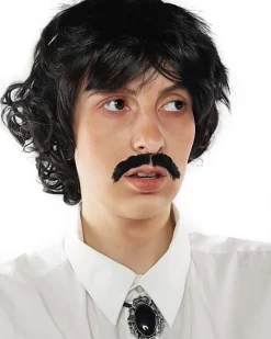 The Wig Outlet Pedro Black Wig And Moustache Set></noscript> Halloween Wigs