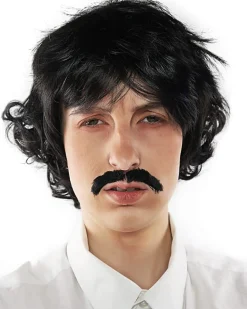 The Wig Outlet Pedro Black Wig And Moustache Set></noscript> Halloween Wigs