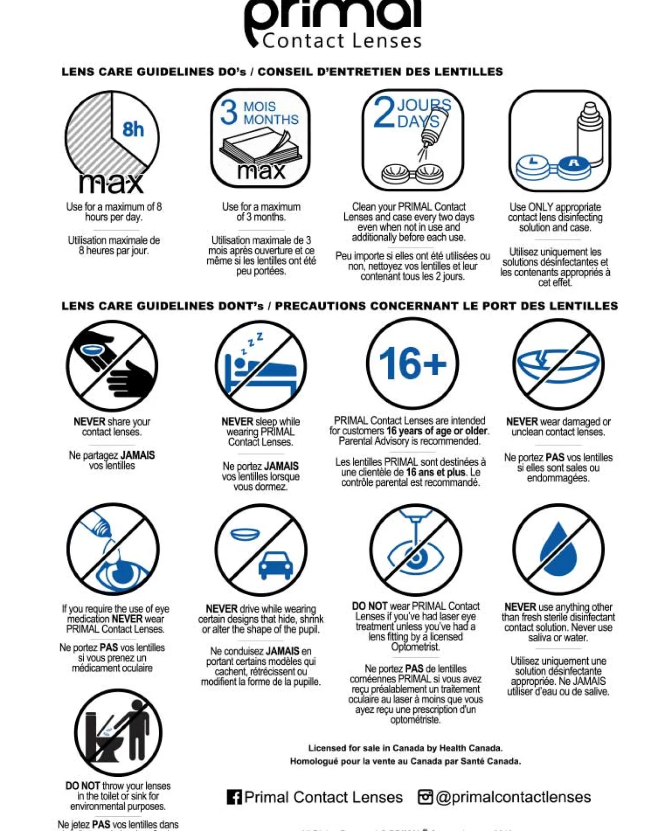 Tomfoolery Primal 14Mm White And Black Contact Lenses> Halloween Accessories