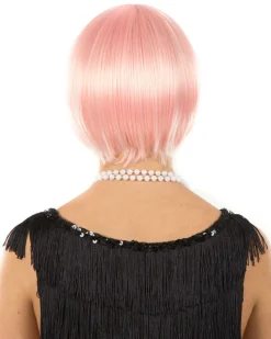* 1920S Flapper Deluxe Pastel Pink Bob Wig></noscript> Halloween Wigs