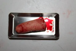 ForensicFX Studios Severed Finger Prop On Medical Metal Tray></noscript> Halloween Accessories
