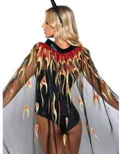 Leg Avenue Sheer Glitter Flame Devil Cape And Horns><noscript><img width=