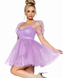 Leg Avenue Sweetheart Babydoll Lavender Womens Costume><noscript><img width=