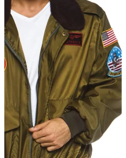 Leg Avenue Top Gun Khaki Mens Deluxe Bomber Jacket><noscript><img width=