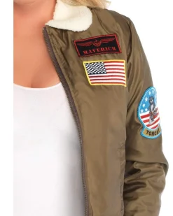 Leg Avenue Top Gun Sexy Womens Deluxe Bomber Jacket><noscript><img width=